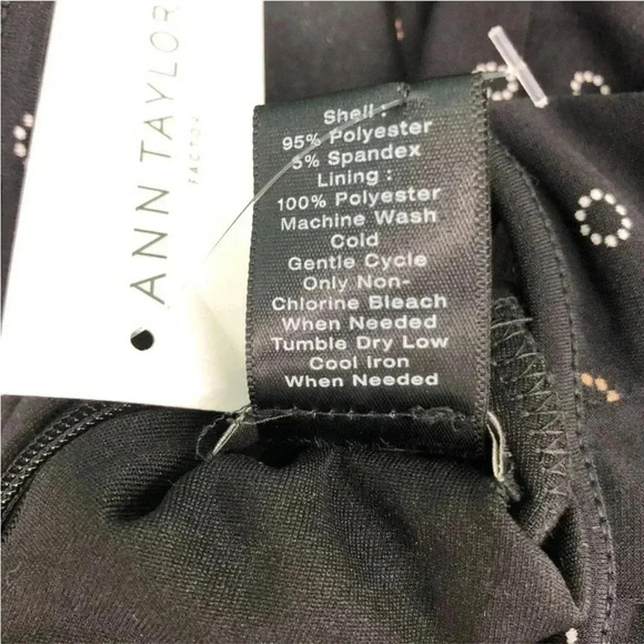 Ann Taylor black with  white and tan circle print dress sz 4 - Picture 8 of 8